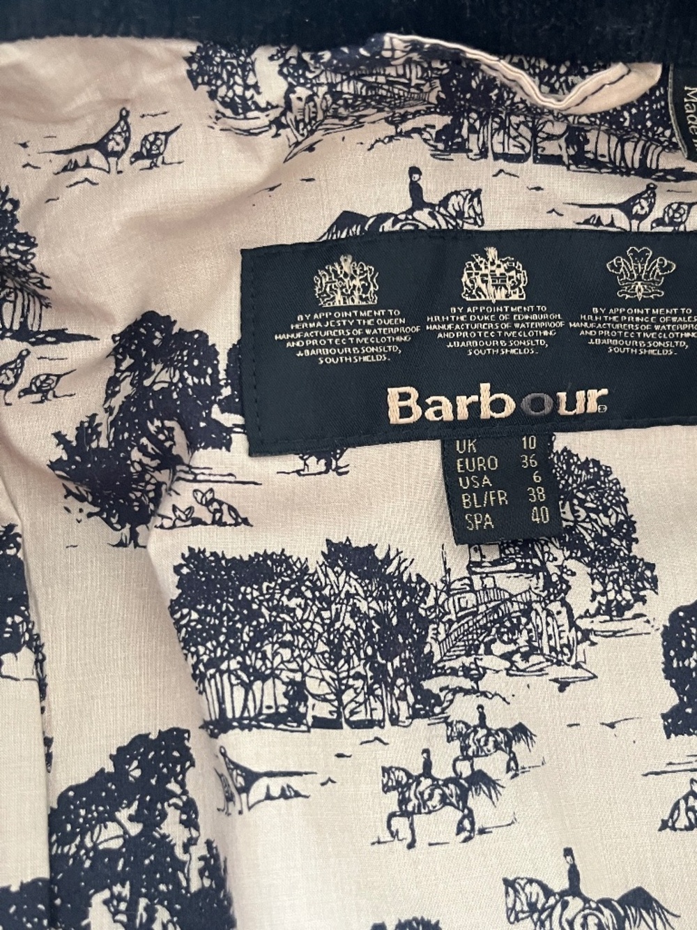Barbour Holsteiner Panelled Flared Jacket Dark Navy 6 US 10 UK - Picture 6 of 7